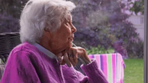 elderly women in winter clothes