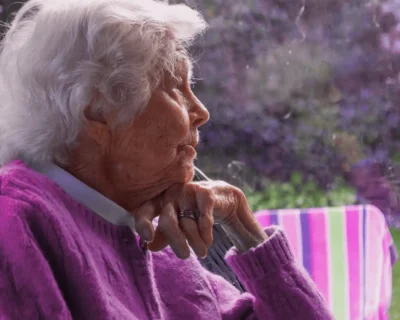 elderly women in winter clothes